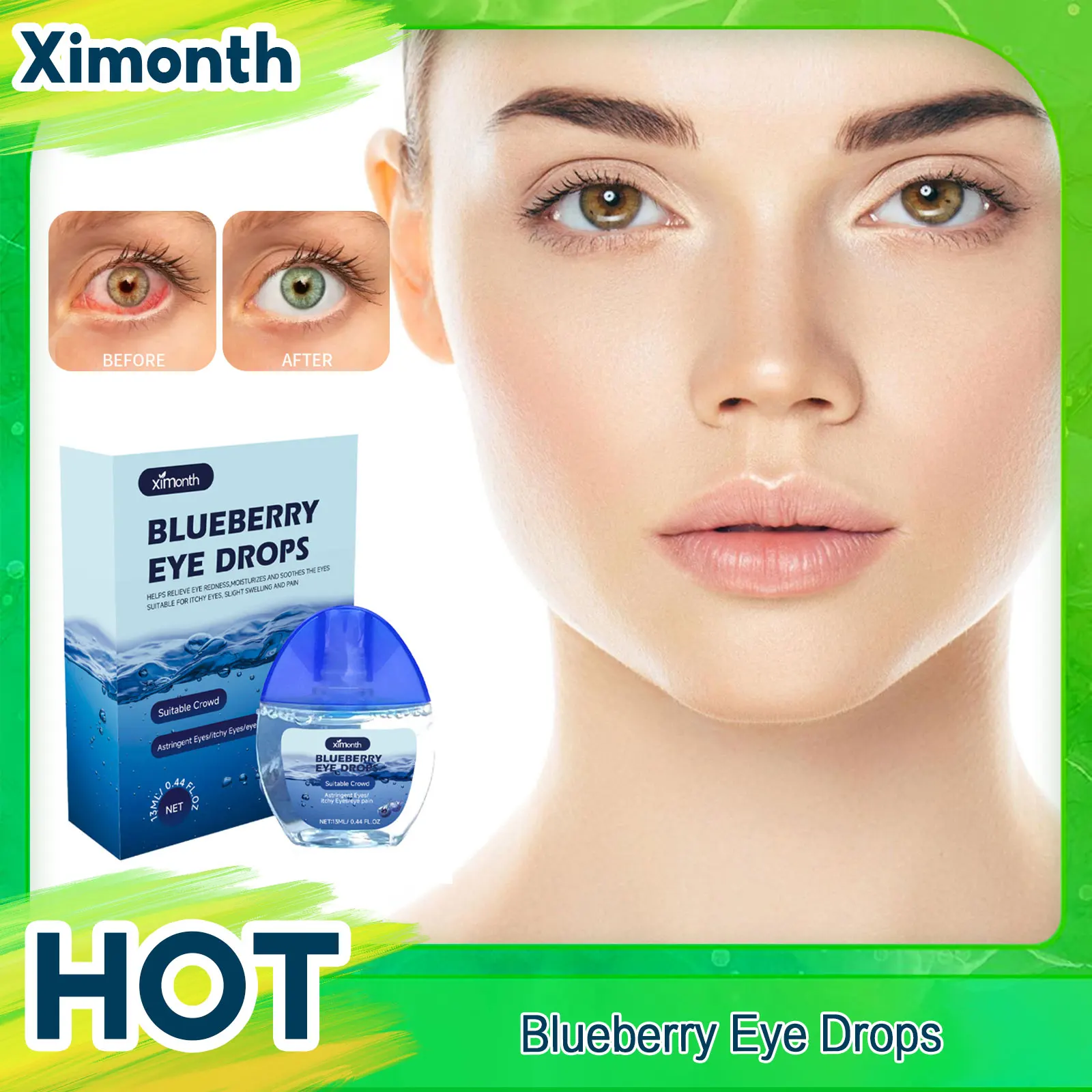 

Ximonth Blueberry Eye Drop Relieve Red Eyes Discomfort Protect Eyesight Prevent Myopia Vision Improvement Eye Health Care Liquid