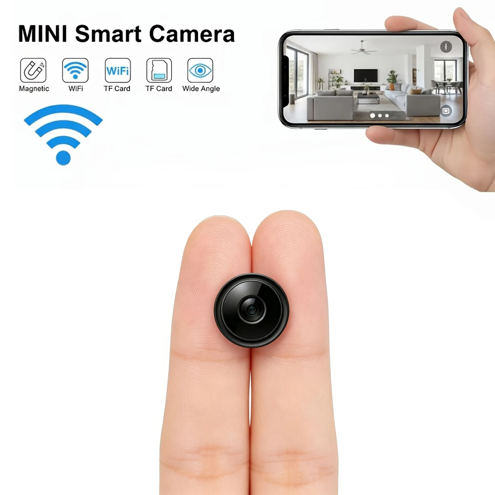 Home Security No Monthly Fee - 2K Mini WiFi Home Security Camera,