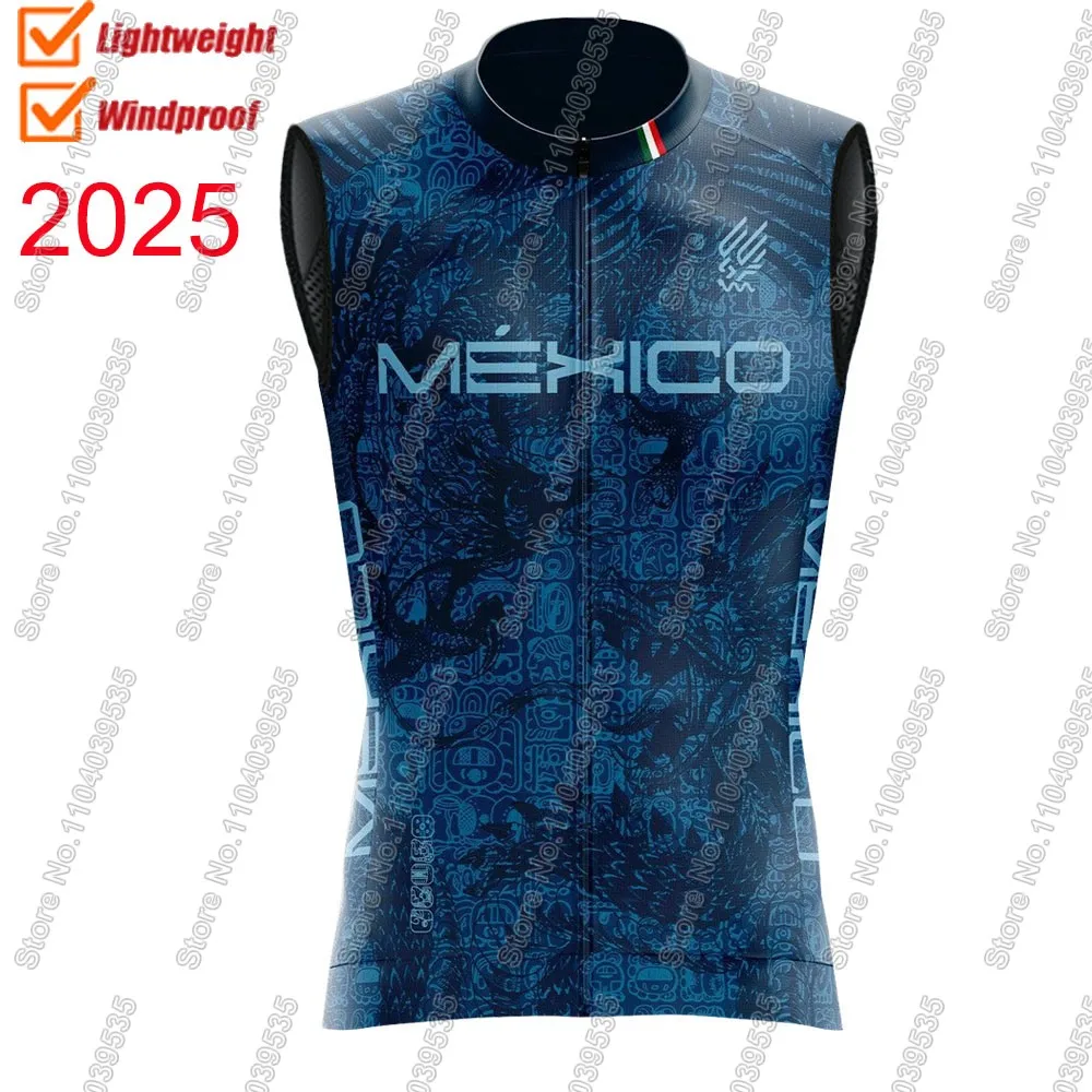 Mexico National Team 2025 Wind Vest Cycling Jersey Sleeveless Windproof Lightweight Portugal MTB Ropa Maillot