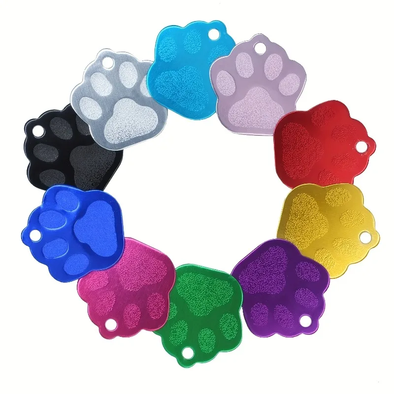 100Pcs Random Mix Aluminum Blank ID Tag Personalized Pet Dog Cat Name Plates Custom Pendant Ornament Accessories