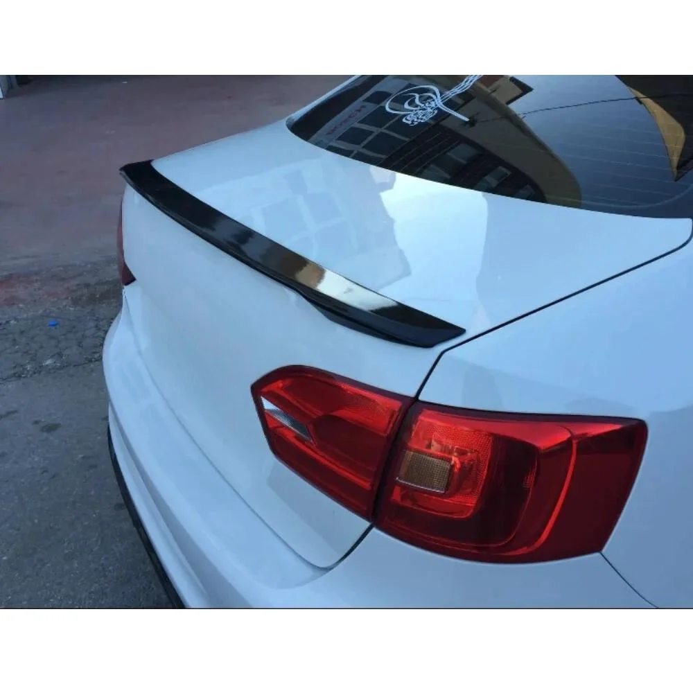 For Volkswagen Jetta 2011-2013 Glass Under Spoiler Fiber Material Rear Roof Spoiler Wing Trunk Lip Car Styling Compatible Tuning