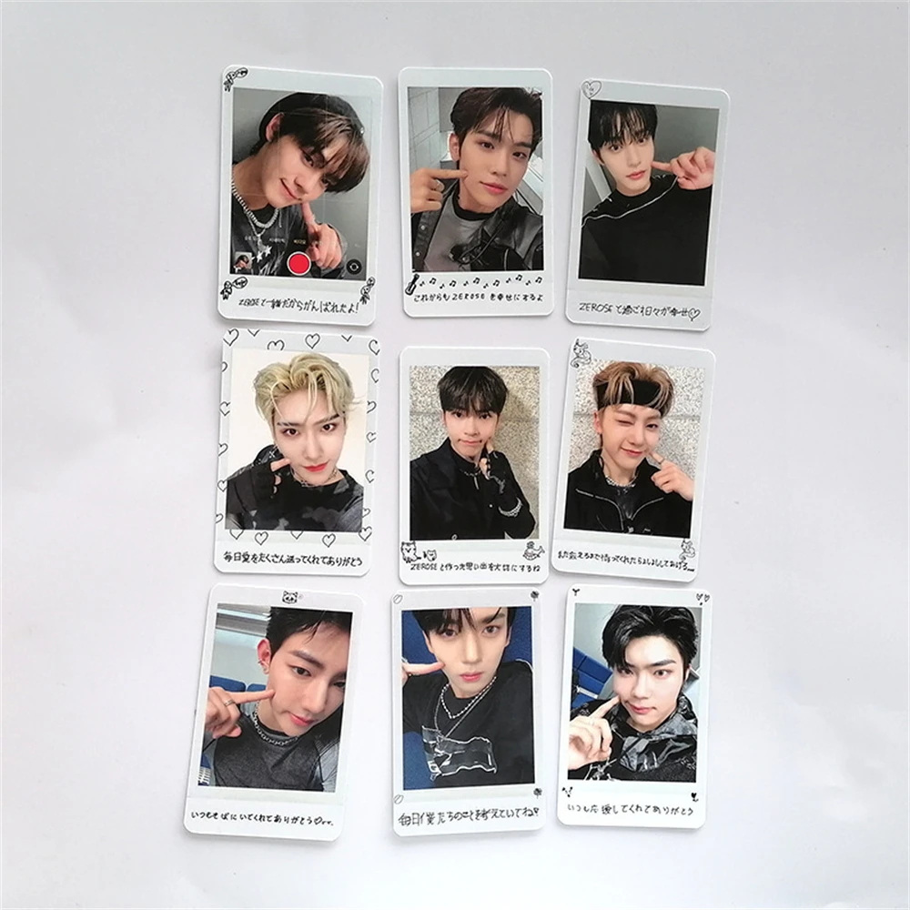 9Pcs/Set KPOP ZB1 Photo Cards ZEROBASEONE Postcard HanBin MATTHEW Ricky ZhangHao Fans Collection Double-Sided Lomo Cards