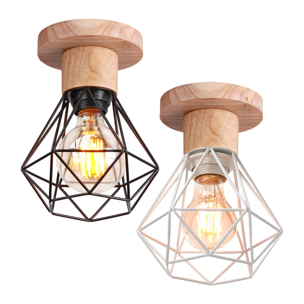 

Wood Ceiling Light LED E27 Chandelier Industrial Vintage Ceiling Lamp Indoor Lighting for Kitchen Bedroom Living Room Restaurant