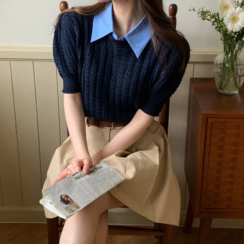 Korean Style removable Kara Shirt Lacking Cable Puff Half-sleeved Kit