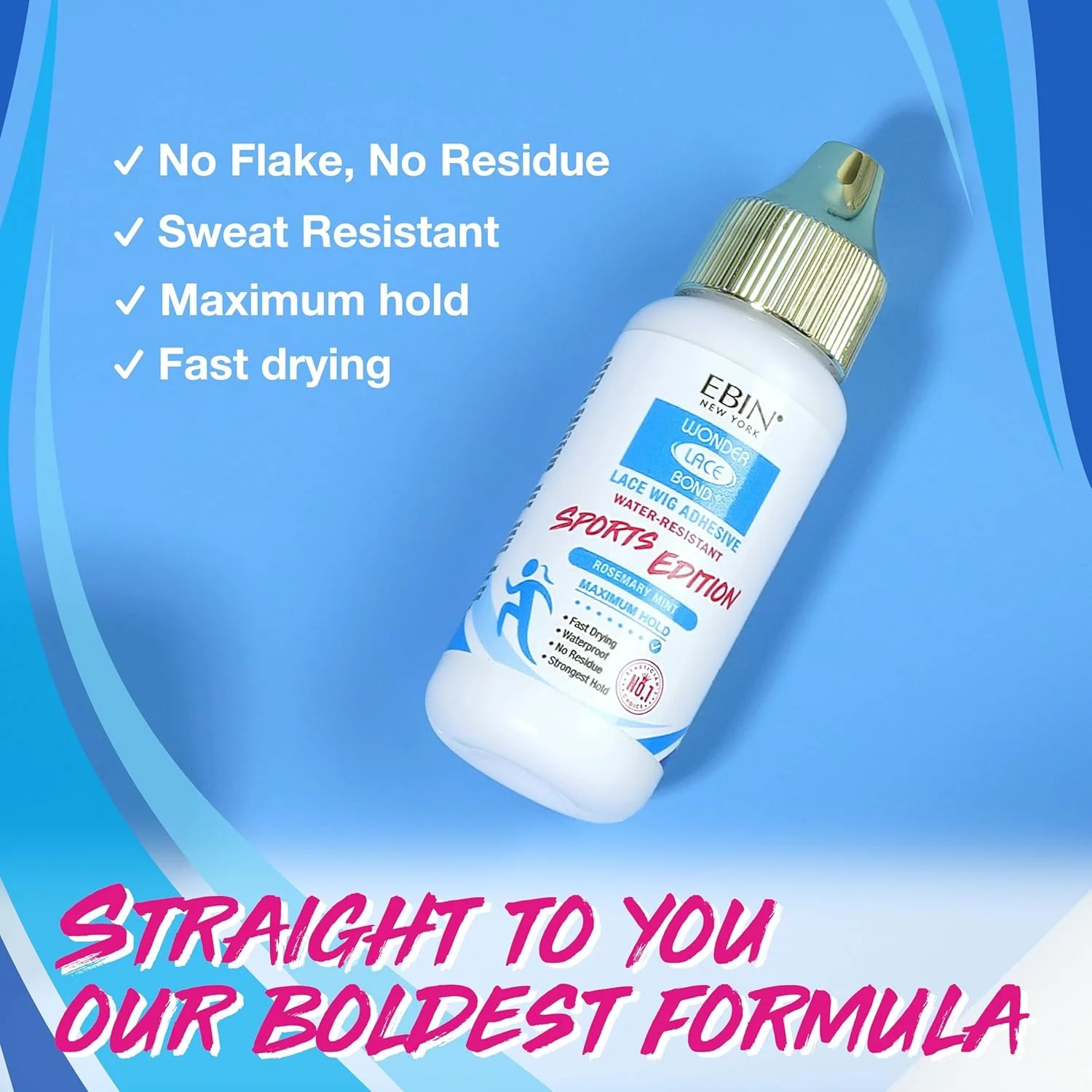 إيبين-نيو نيويورك عجب طبعة الرباط الرباط شعر مستعار لاصق ، شديد ، مثالي للارتداء الرياضي النشط ، أونصة ، 34