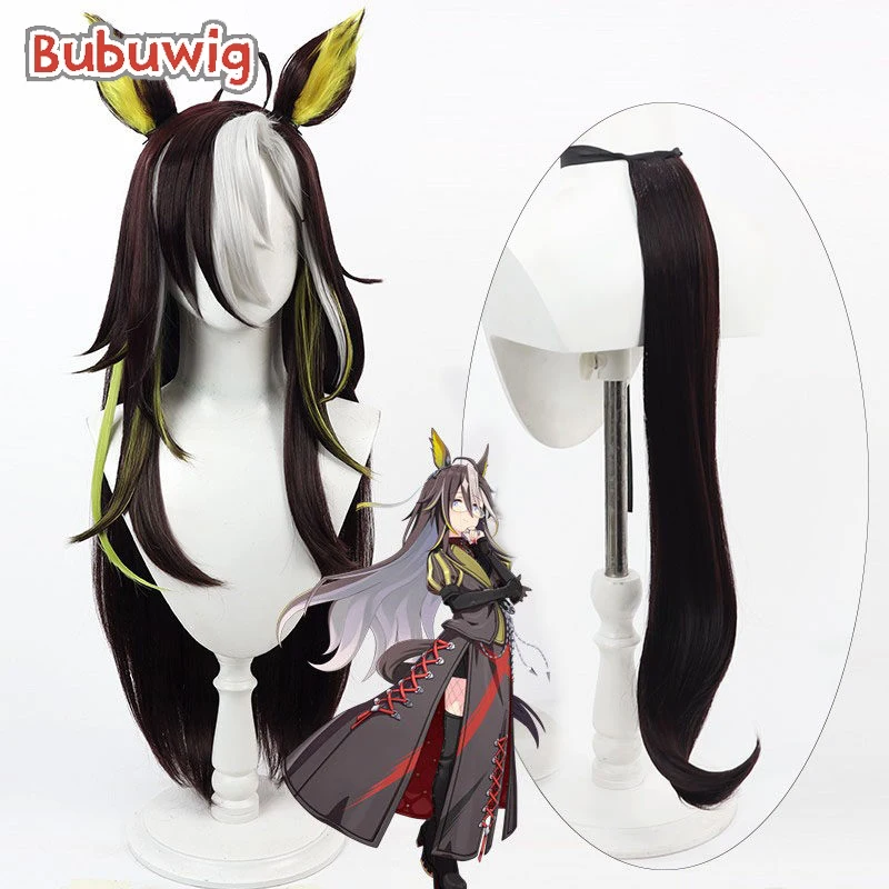 

Bubuwig Synthetic Hair Dream Journey Cosplay Wigs Uma musume: Pretty Derby 80cm Long Dark Brown Mixed Yellow Wig Heat Resistant