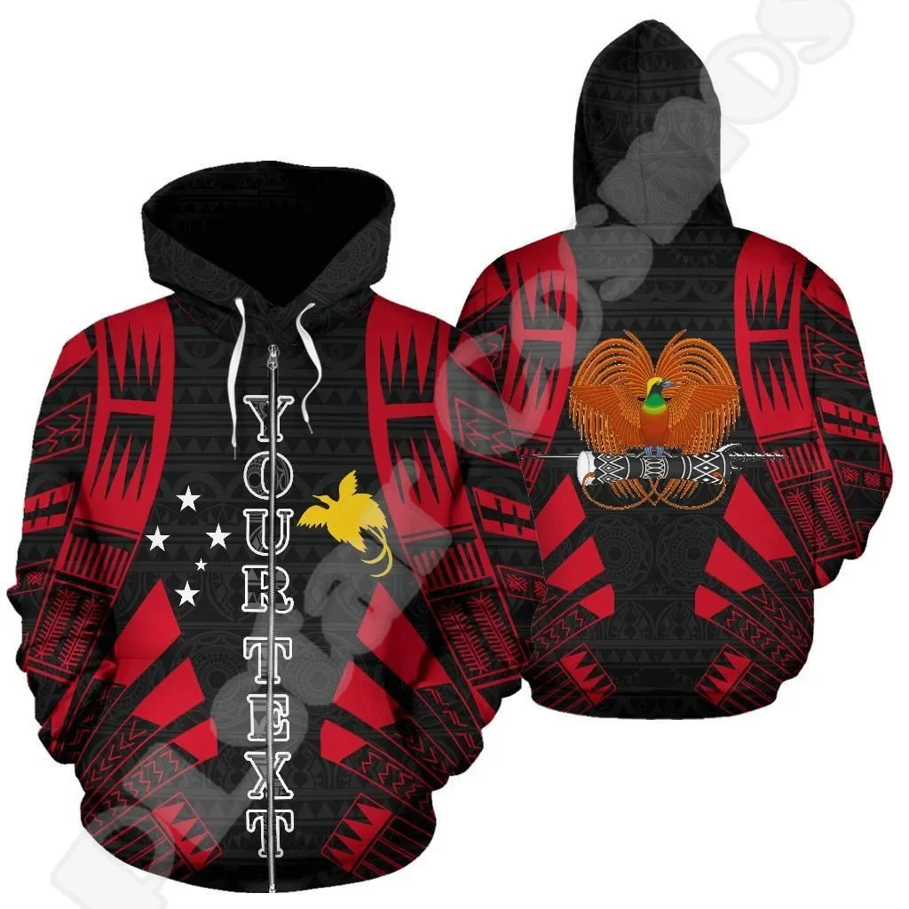 NewFashion Islands Country Flag Papua New Guinea Culture Tribal Tattoo Retro 3DPrint Pullover Harajuku Casual Hoodies Jacket M36