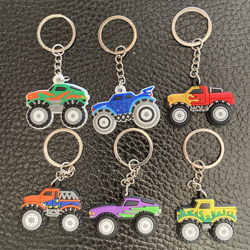 12pcs Race Car Birthday Favors Monster Truck Keychain for Kids Car Birthday Theme Party Decorations