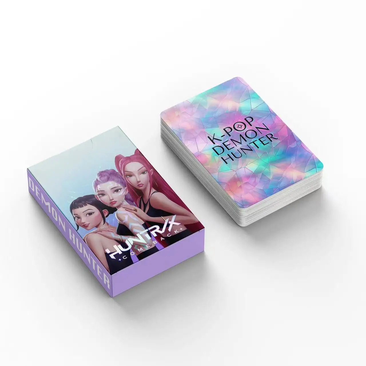 بطاقات التداول Kpop Demon Hunter Anime 55 قطعة، مجموعة بطاقات صور LOMO القابلة للجمع من Huntrix & Saja Boys، رقائق ثلاثية الأبعاد ذهبية اللون
