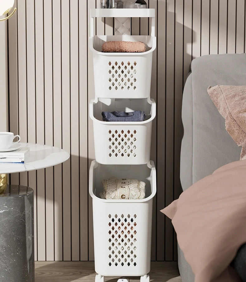 All-use Mobile Laundry Basts sundries storage rack clothing storage basket for home storage bathroom trolley storage rack