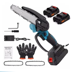 Sierra de cadena sin escobillas de 6 pulgadas, Mini motosierra manual para carpintería, sierra eléctrica para hornear, herramienta eléctrica para batería Makita de 18V