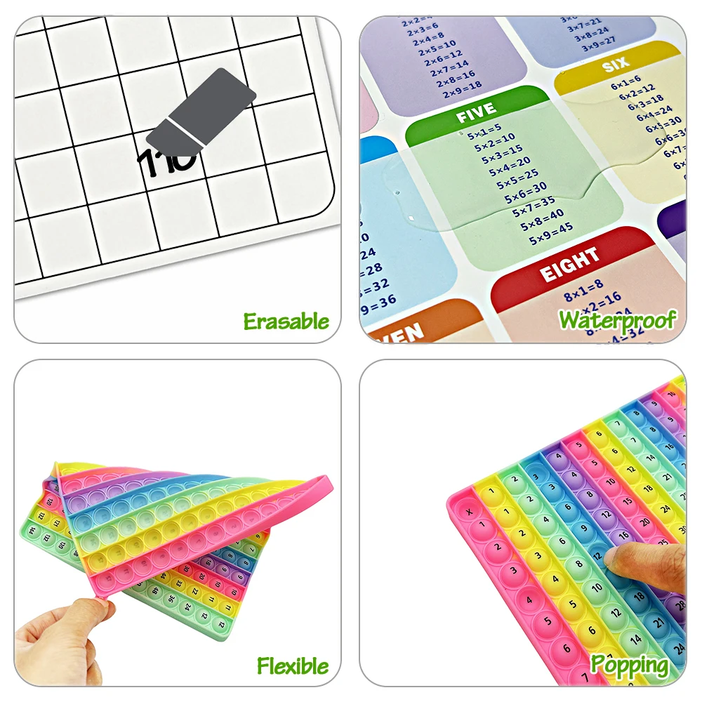 Jeux de Multiplication 12x12, tableau d'addition, pratique des mathématiques, cartes effaçables, stylo, jouets éducatifs, papeterie indispensable pour enseignant