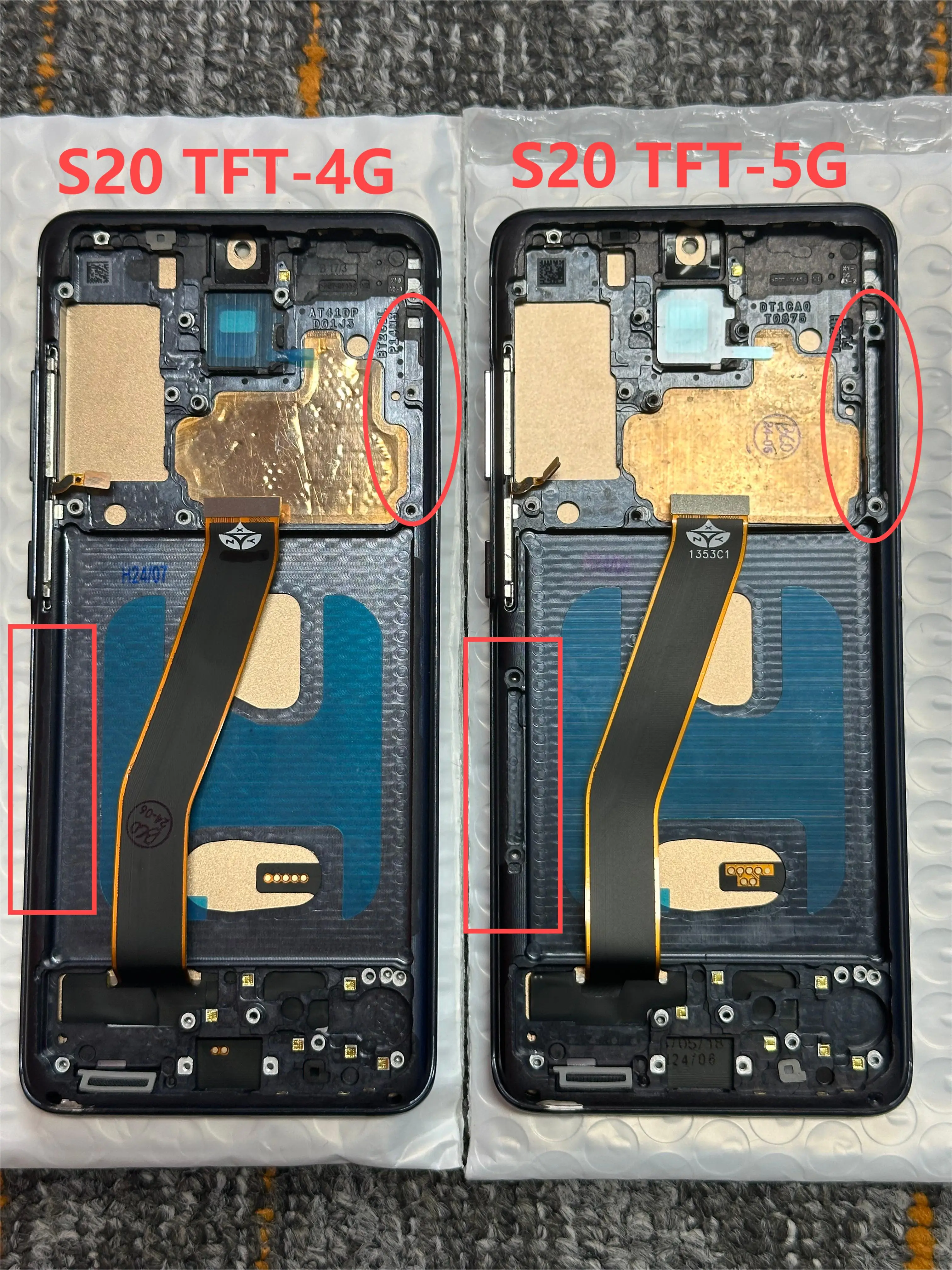 100% Testé TFT LCD Pour Samsung Galaxy S20 Affichage 4G 5G SM-G981B/DS G980F G981F avec Cadre Écran Tactile Digitizer Remplacement