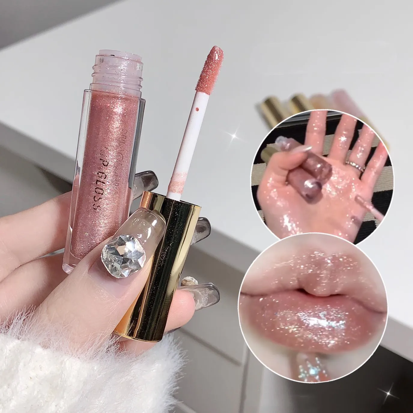 글리터 립 글로스, 쉬머링 모이스춰라이징 아이섀도 리퀴드, 오래 지속되는 스파클링 페이스 하이라이터, 댄스용 성인 메이크업