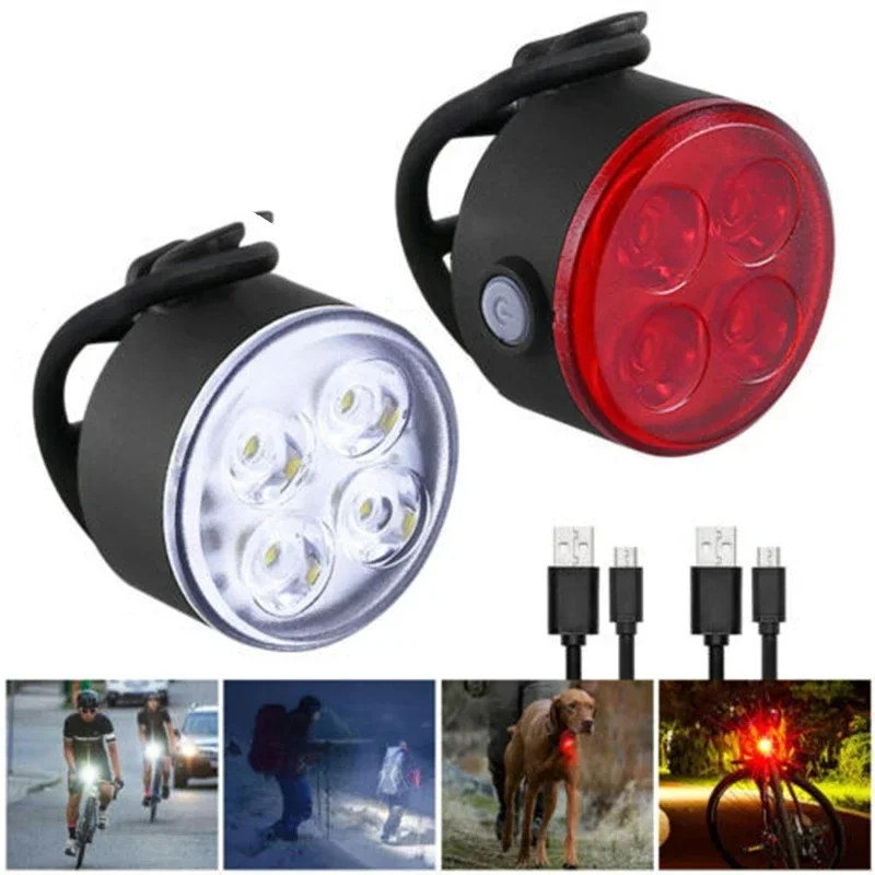 AliExpress BUCKLOS Bicycle Lights Front And Rear Bike Lamp LED USB Rechargeable Flashlight for Bicycle Bicycle