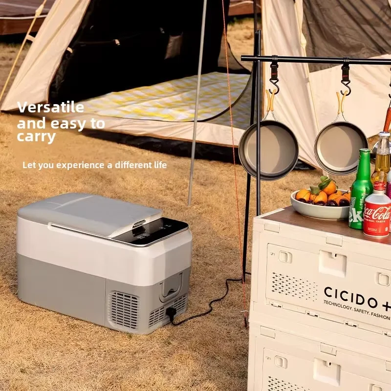 Portable mini refrigerator for car and home use Small household dual-purpose quick freezing with compressor for fast freezing