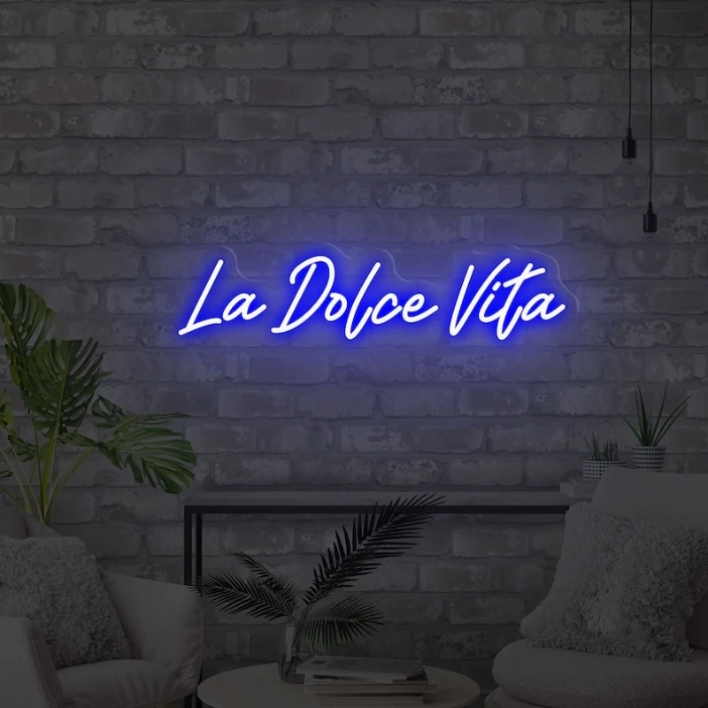 La dolce vita señal de neón, letrero Led personalizado, luz de neón para dormitorio, letrero de luz de pared de neón, letrero de neón para dormitorio, letrero para sala de juegos