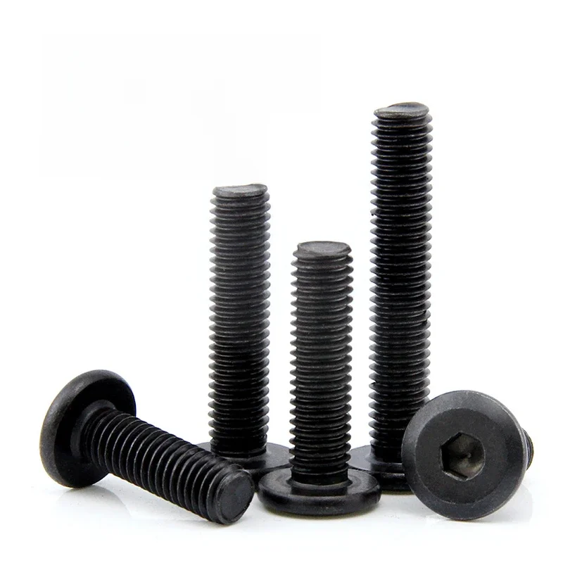 10 pièces/lot M3 M4 M5 M6 M8 noir acier au carbone CM grande plate hexagonale douille Allen vis meubles vis connecteur boulon de Joint