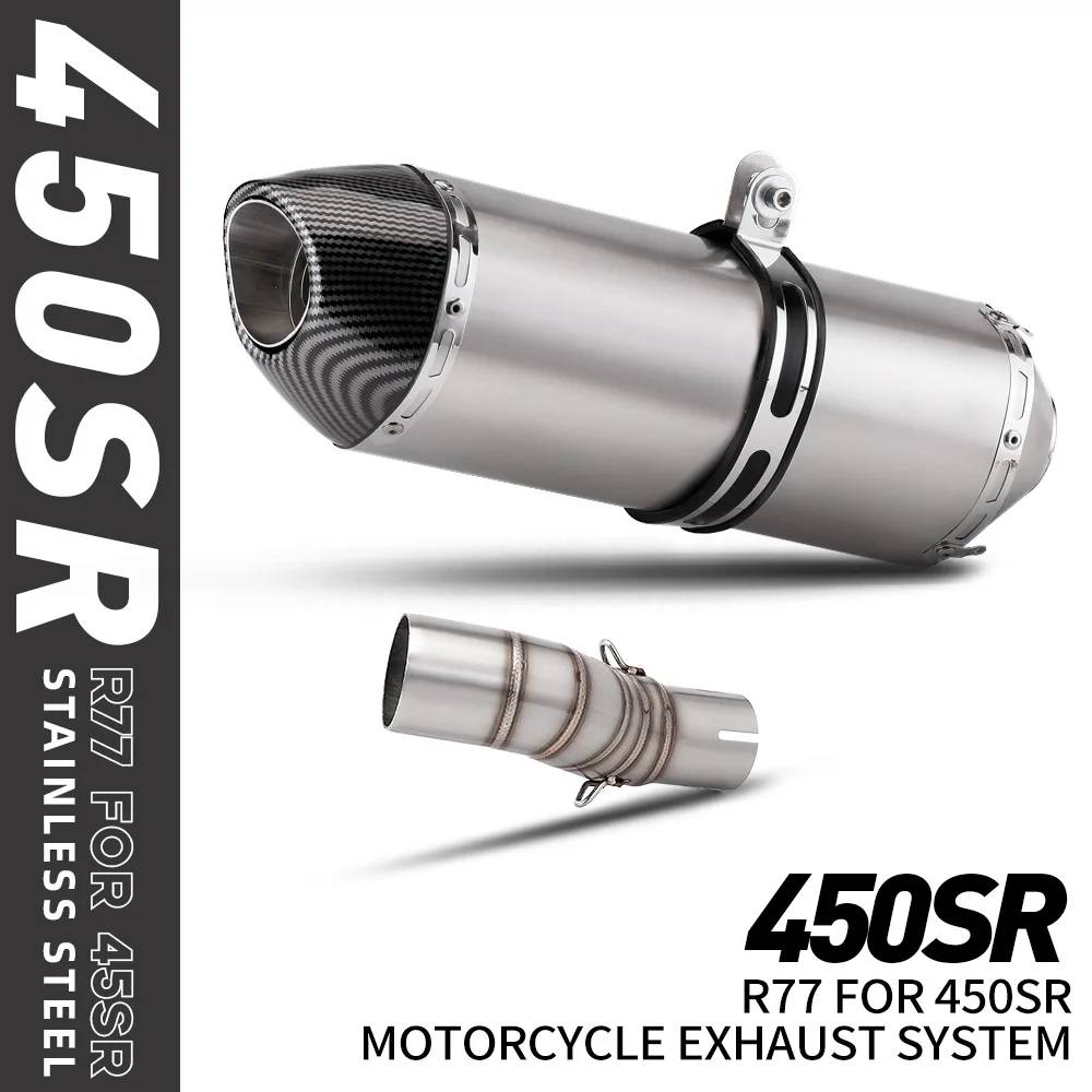 

Suitable for CFMOTO450 CF450 450SR 450 NK450 R77 motorcycle mid-section exhaust stainless steel complete set muffler 51mm