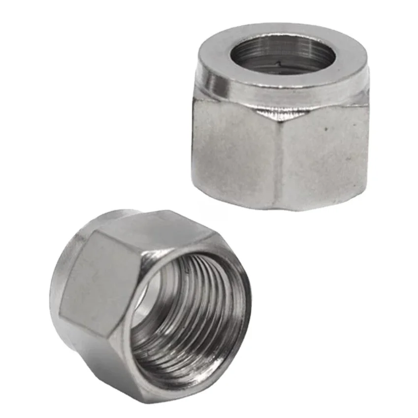 1/8" 1/4" 3/8" 1/2" 3 4 6 8 10 12 14 16 18 20 22mm Nakrętka rury OD do podwójnego złącza zaciskowego z tuleją zaciskową 304 Stainless — zdjęcie 2