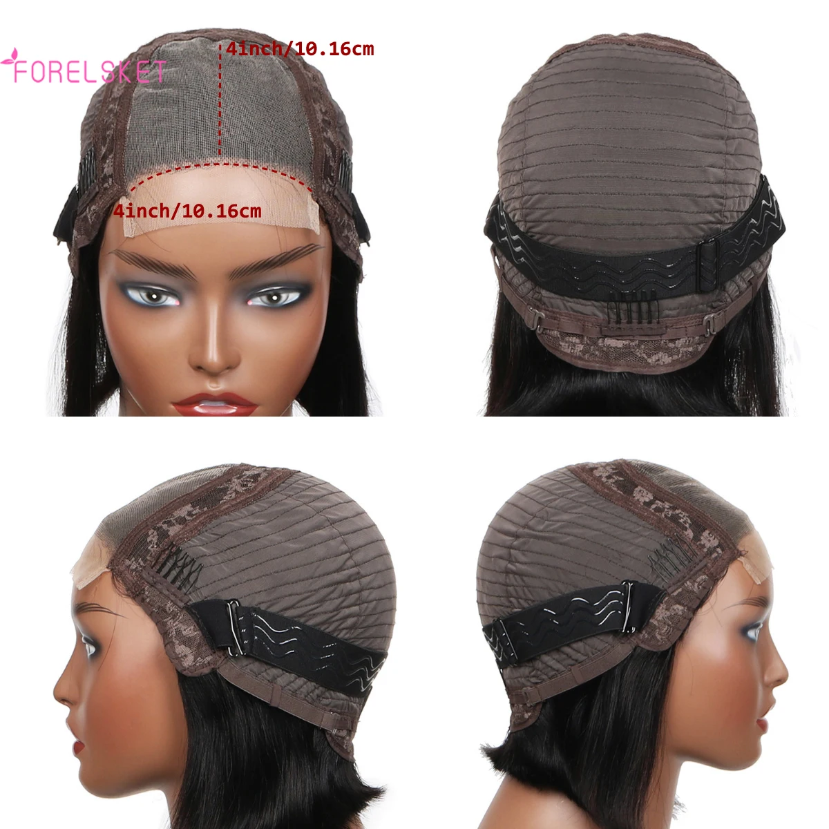 4x4 Lace Front Wigs Bob Wig Human Hair Short Bob Wigs  Wigs Human Hair Pre Plucked Straight Human Hair Wigs For Women