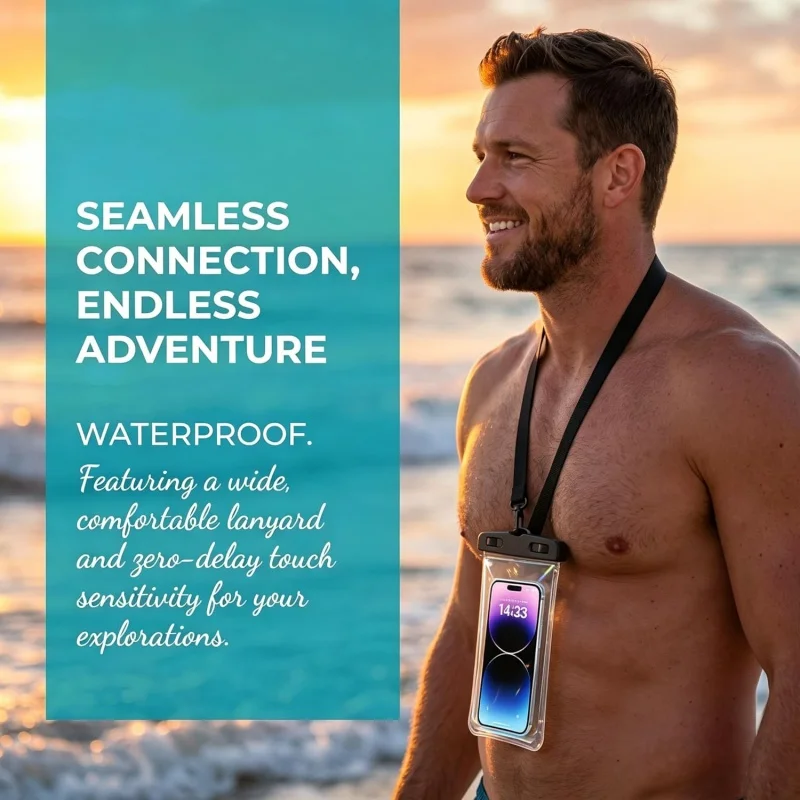 Waterproof Phone Pouch,Floatable Waterproof Phone Pouch with Touchscreen,Universal IPX8 Waterproof Cell Phone Case,Underwater Photography,for Swimming,Rafting,Diving,for All Models image 3