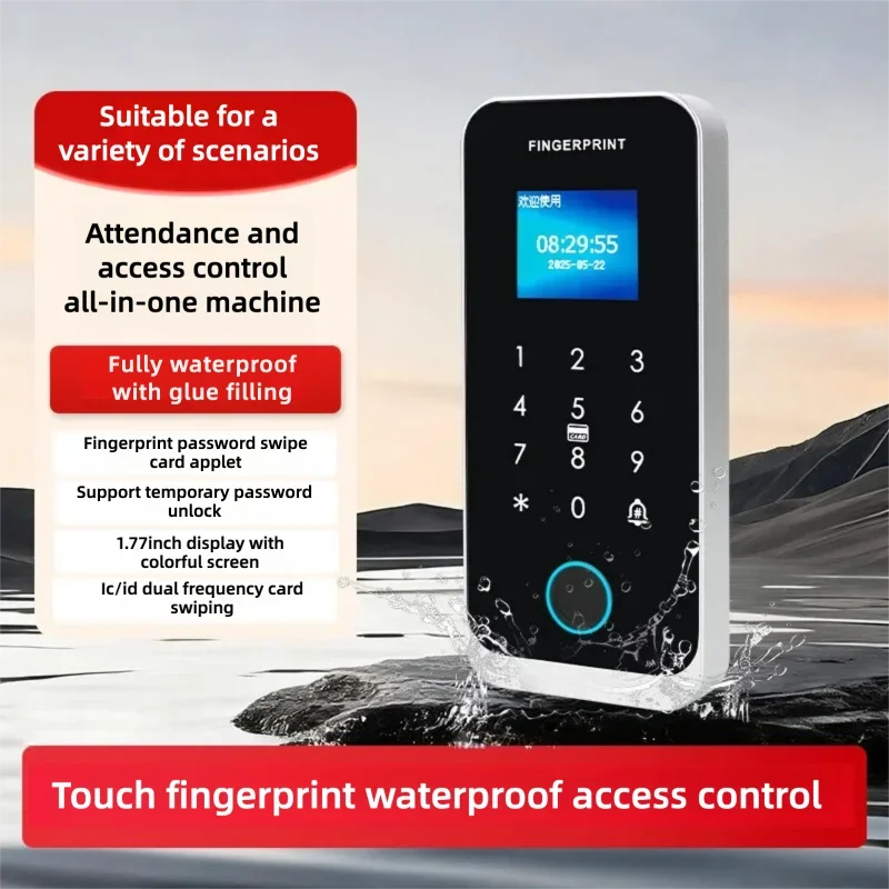Smart Fingerprint RFID Door Access Control Time Attendance Terminal Password IC ID Card Bluetooth Unlock Waterproof Keypad