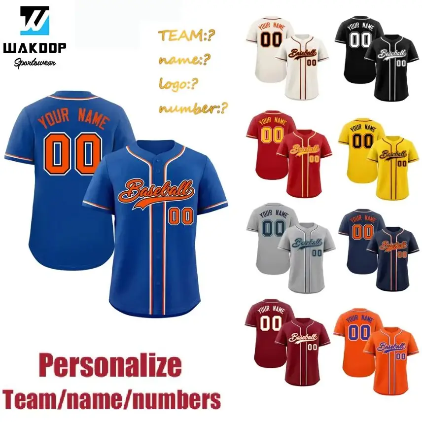 Personalized Baseball Shirts Customize Baseball Jersey Sublimation Streetwear Sports Uniform for Uniforms Men Women Adult Youth