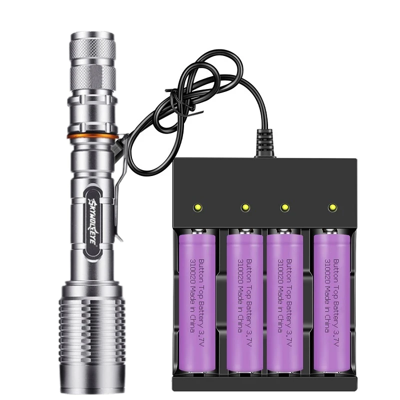 

1 Pack Led Super Bright Flashlights Rechargeable High Lumens Torch 5 Modes Zoomable Waterproof Powerful for Camping Accessory