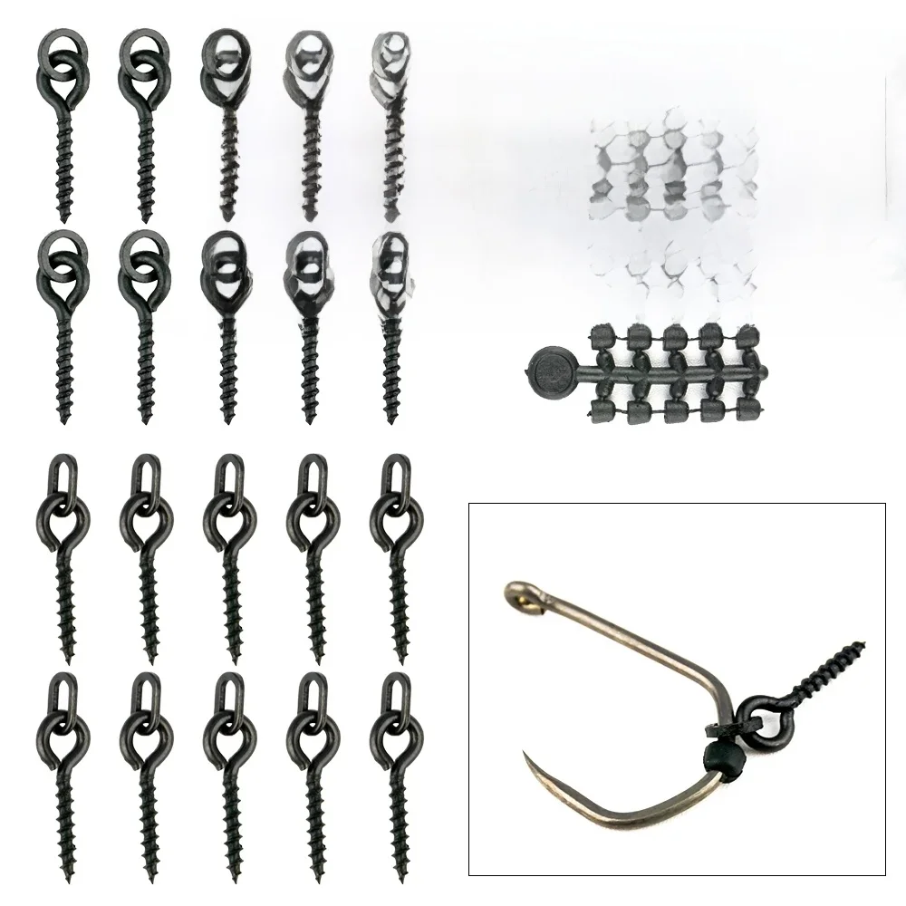50pcs Perles de Caoutchouc pour Carpe Hameçon 20pcs vis d'appât Chod Rigs Accessoires de Pêche Carpe