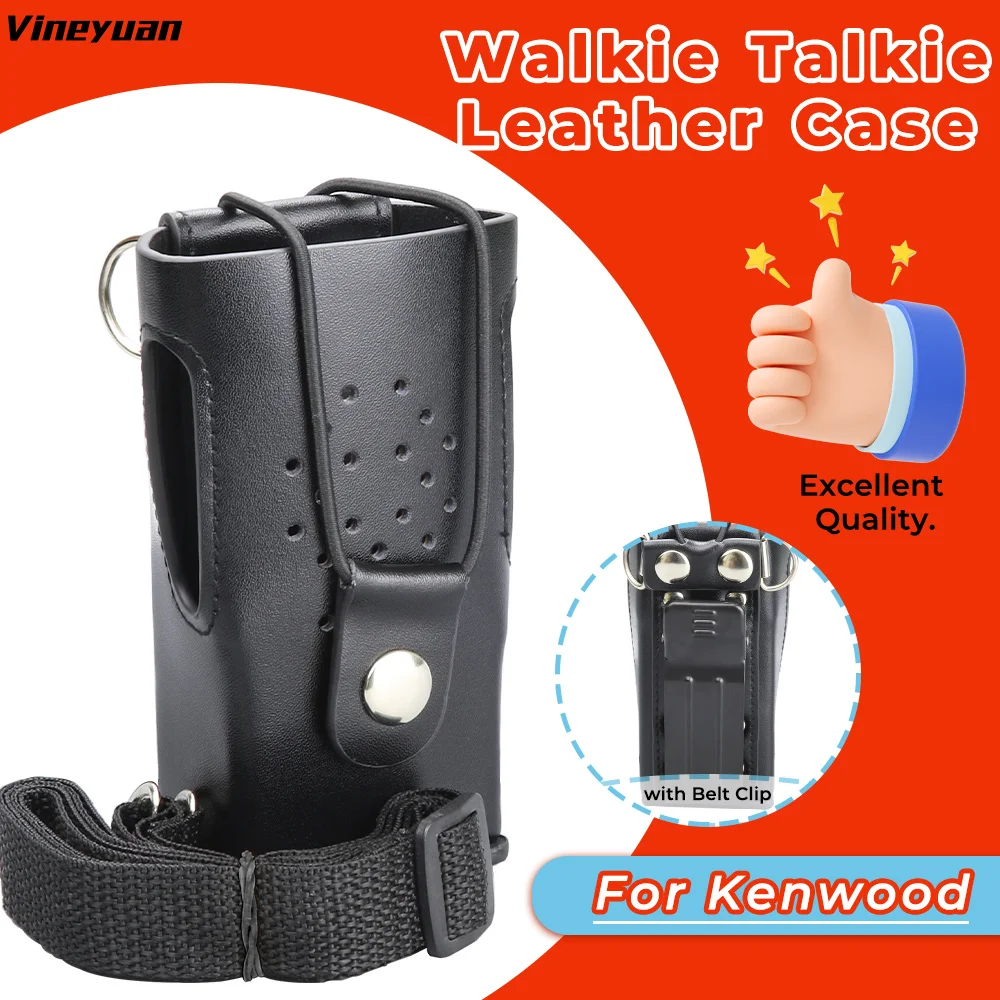 

Black Hard Leather Carrying Holder Holster Case with Belt Clip for Kenwood TK-2200 TK-3207 TK-2207 TK-3217 TK-3307 TK-3200 Radio