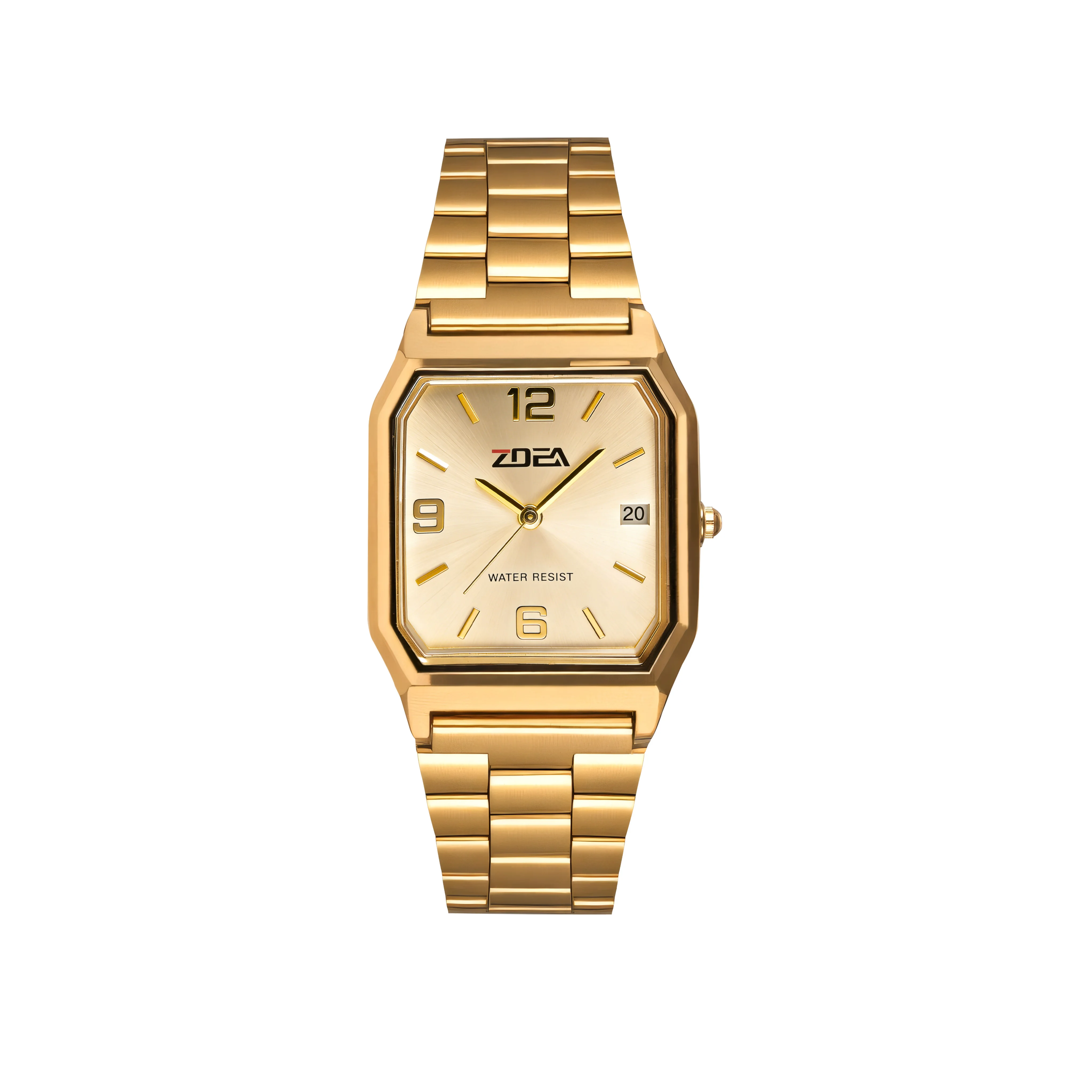 

ZOEA ESP1224 Women's Square Quartz Watch with Steel Strap, Calendar Display, and 30-Meter Water Resistance