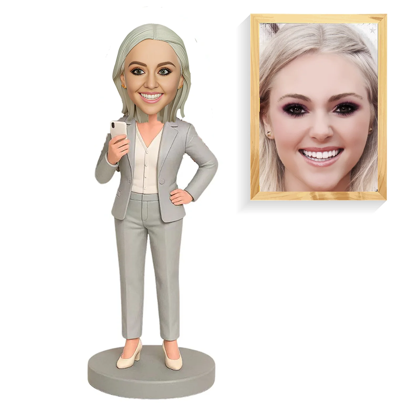 Custom Bobblehead Business Woman from Photo-Personalized Handmade Female Executive Gift for Boss Coworker