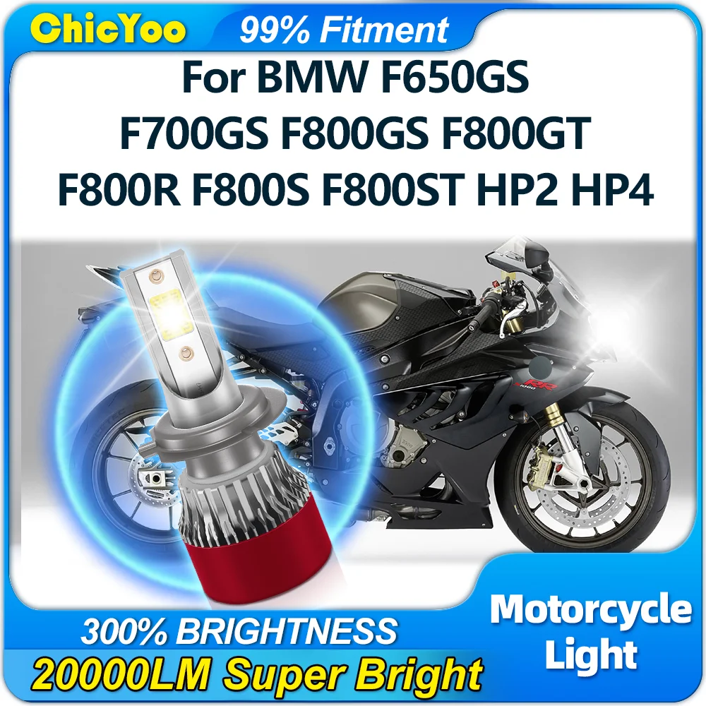 20000LM H7 LED Headlight Bulb 120W Motorcycle Front Light 12V For BMW F650GS F700GS F800GS F800GT F800R F800S F800ST HP2 HP4