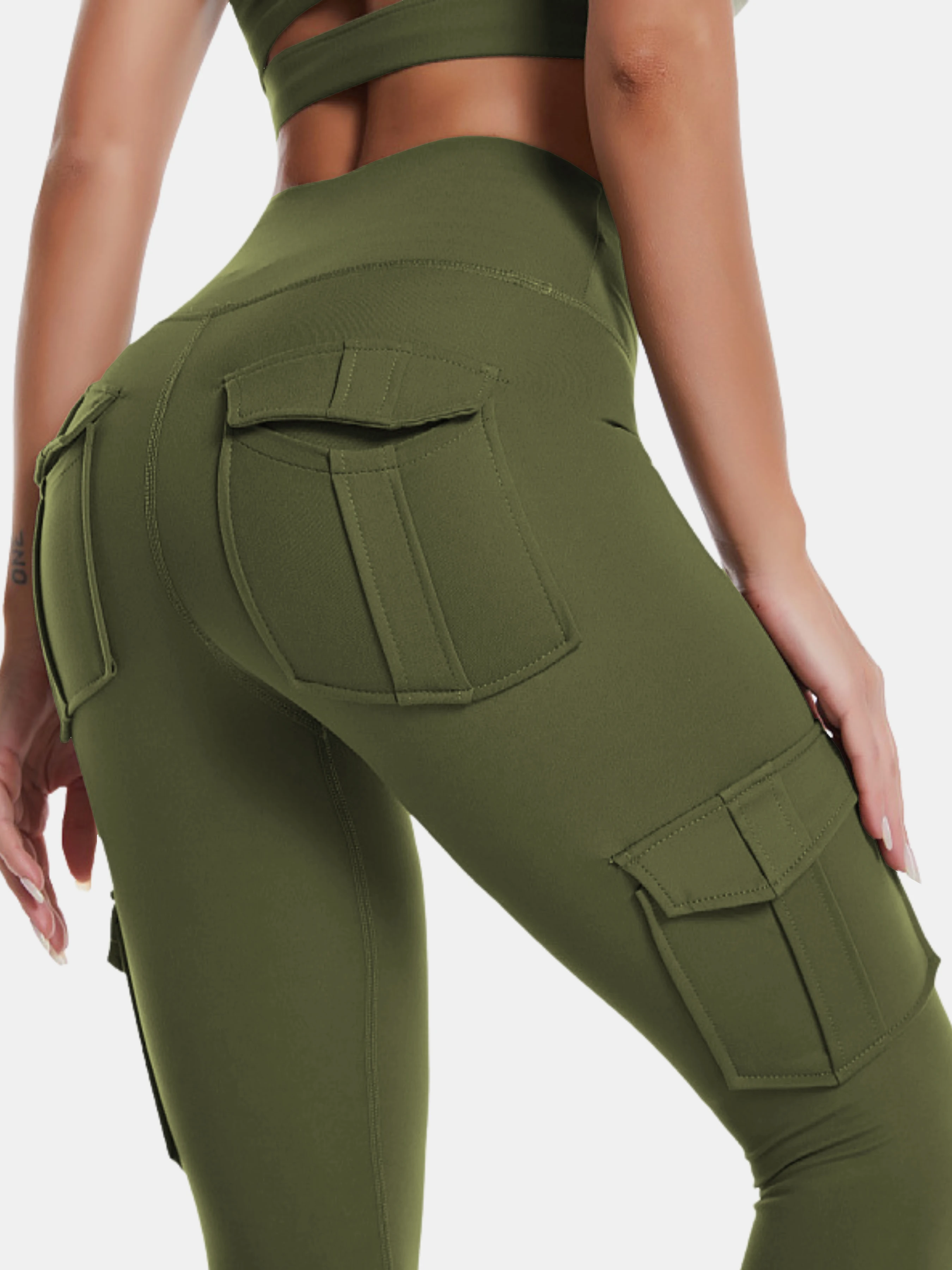

4-Pockets Women's Workout Leggings Tummy Control & Booty Lift Stretch Fabric Sport Tights Running Pilates Yoga Gym Clothes Woman