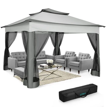 Pop Up Gazebo 11x11ft Canopy Tent with Mosquito Net 1