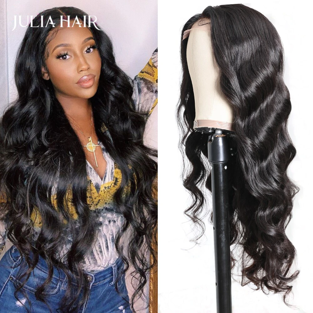 

Ali Julia Body Wave Lace Closure Wig Natural Color Remy Human Hair Brazilian 4x4 Closure Wig Density 150% For Women