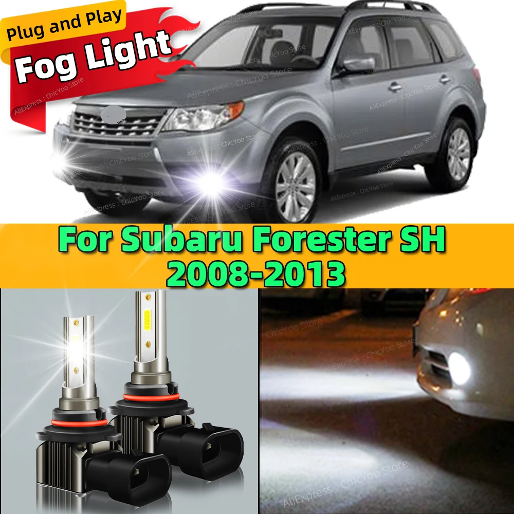 

6000K LED Car Front Fog Light Lamps 9006 HB4 Bulb For Subaru Forester SH 2008 2009 2010 2011 2012 2013 Plug and Play
