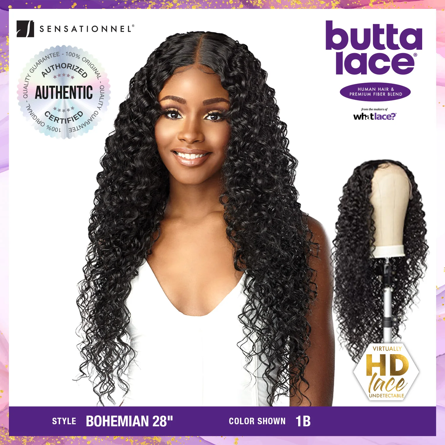 Sensationnel Butta Lace Human Hair Blend HD Lace Front Wig Bohemian 28