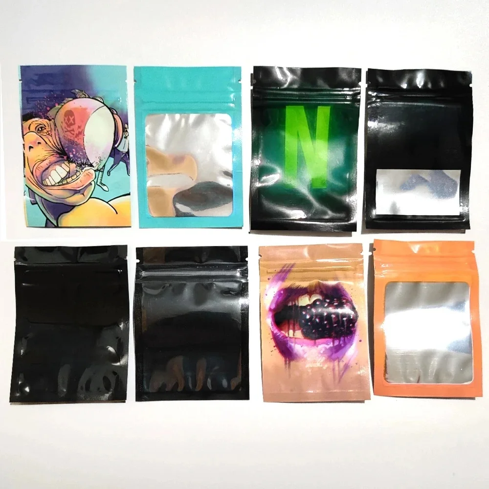 Sacs en plastique en aluminium, pochette étanche pour bijoux, grains de café, bonbons, 7x10M, sac de rangement Portable à fermeture éclair, divers modèles