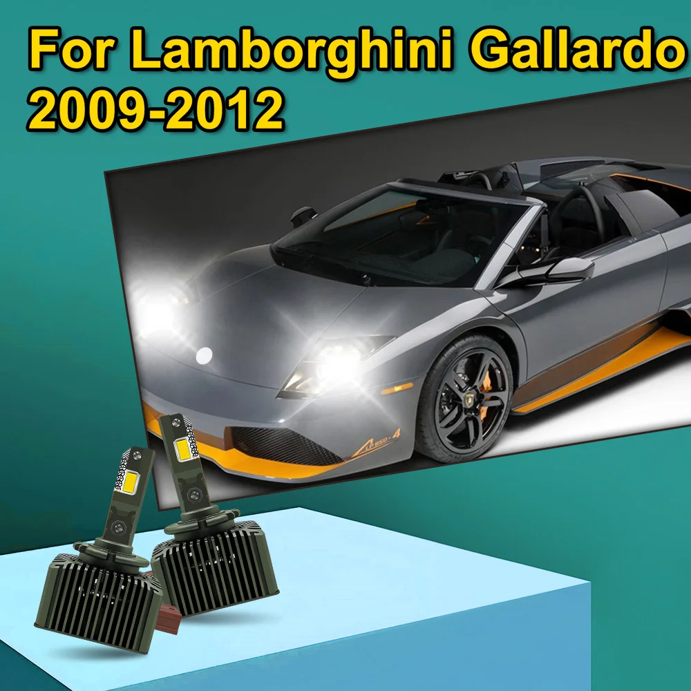 

2x HID To LED Auto Headlights For Lamborghini Gallardo 2009 2010 2011 2012 Copper Tube Headlamp Bulbs 12V Canbus 30000LM D1S D1R