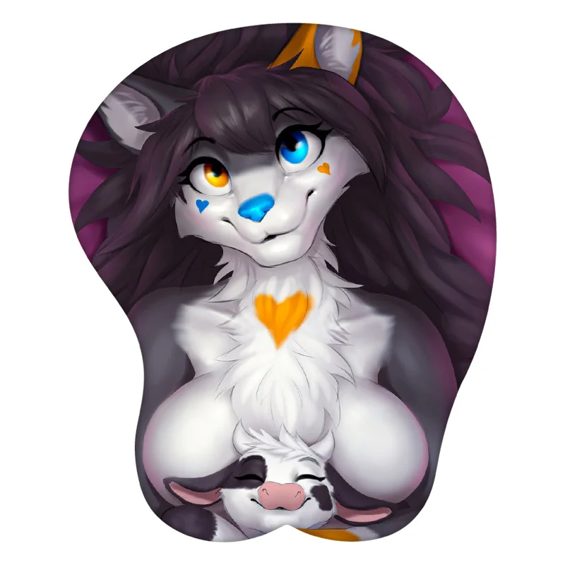 

3D Mouse Pad Beautiful And Handsome Fox Anime Furry Wrist Rest Desk MousePad Mat Gamer Accessory