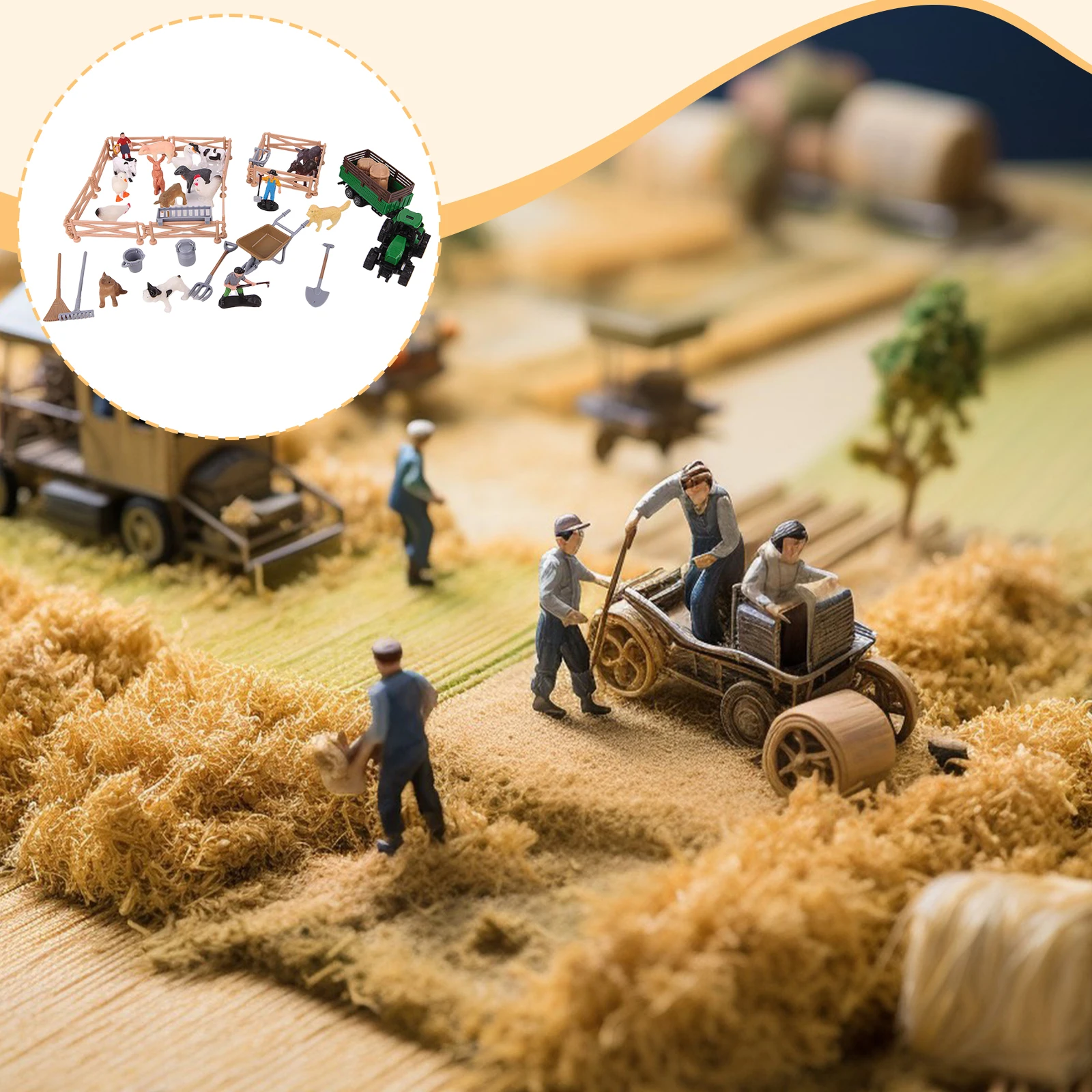 20/49PCS/1Set Cowboys and Plastic Farm Animals Figures Playset Figures Miniature Sandbox Decoration Educational Toys