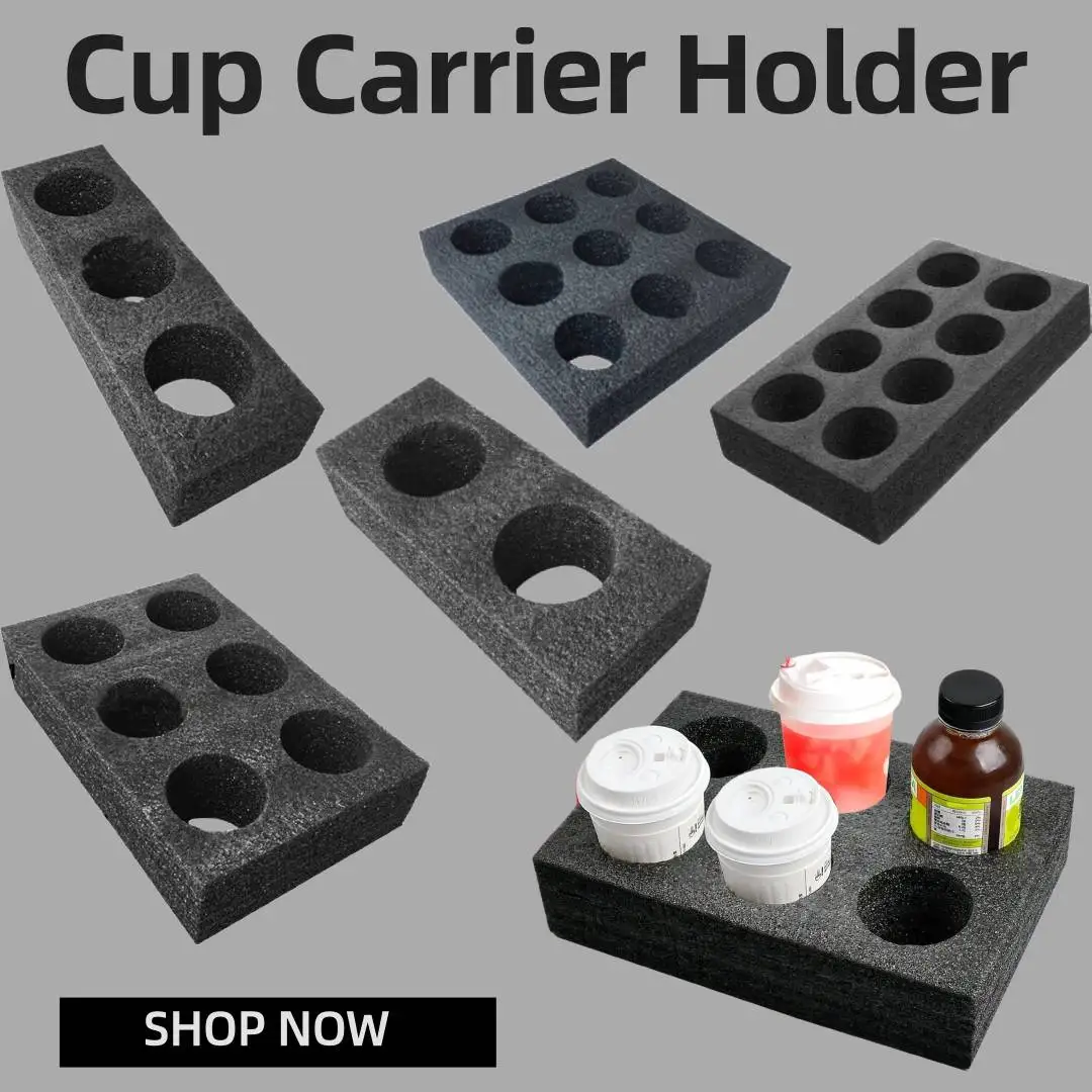 Cup Holder Thicken Foam Takeout Coffee TraysDisposable Beverage Delivery Holders Drink Tray Out Take Packing Go Carry Drinks