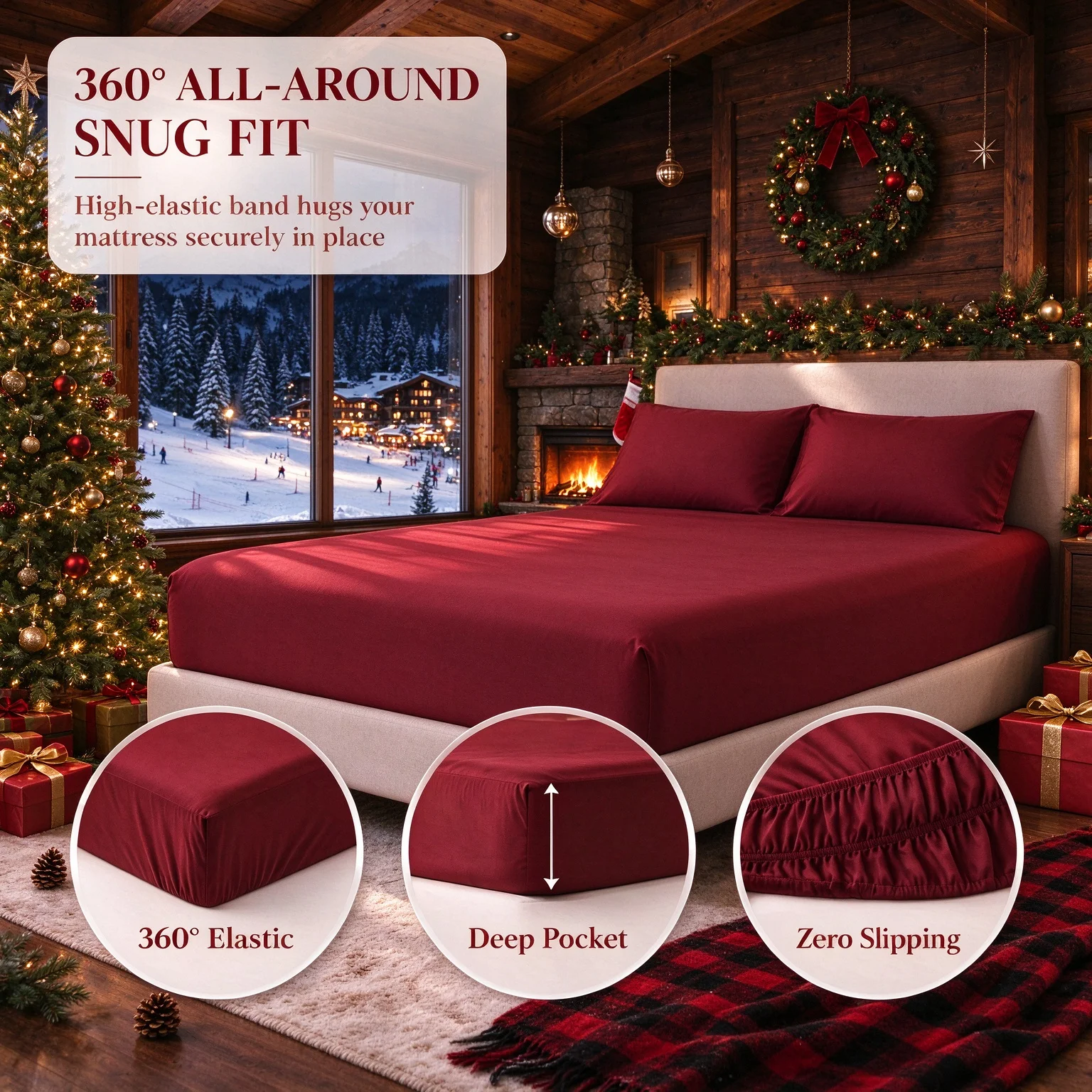 Soft 4-Piece Bed Sheet Set with Deep Pocket, Ultra Cozy Bedding Sheets & Pillowcases, Wrinkle & Fade Resistant, Machine Washable, for Bedroom Guest Room, Twin/Full/Queen/King