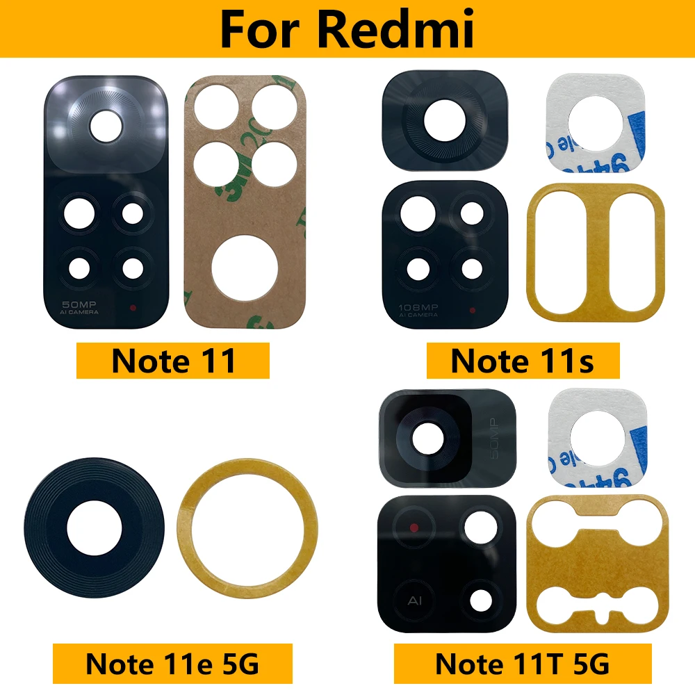 Back Glass Camera Lens For Redmi Note 11S 11 Ultra 11T 5G Rear Camera Glass Lens Cover With Glue For Redmi Note 10 11 Pro Plus