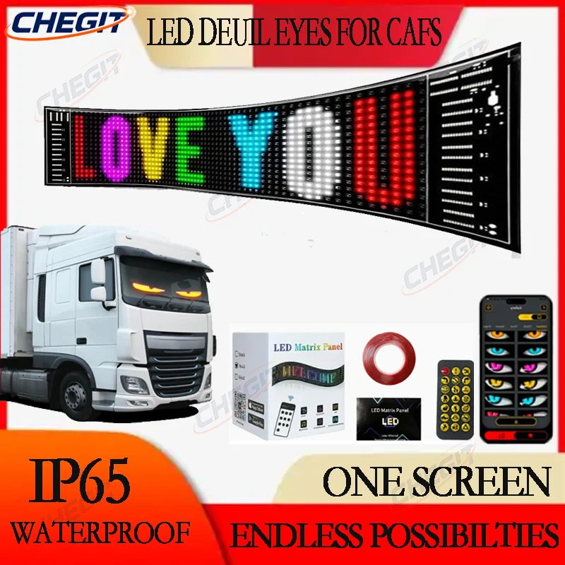 

Светодиодная матричная пиксельная панель USB 5 В RGB Автомобильный знак Bluetooth App Control Гибкий граффити с прокруткой текста Анимация бар встречи