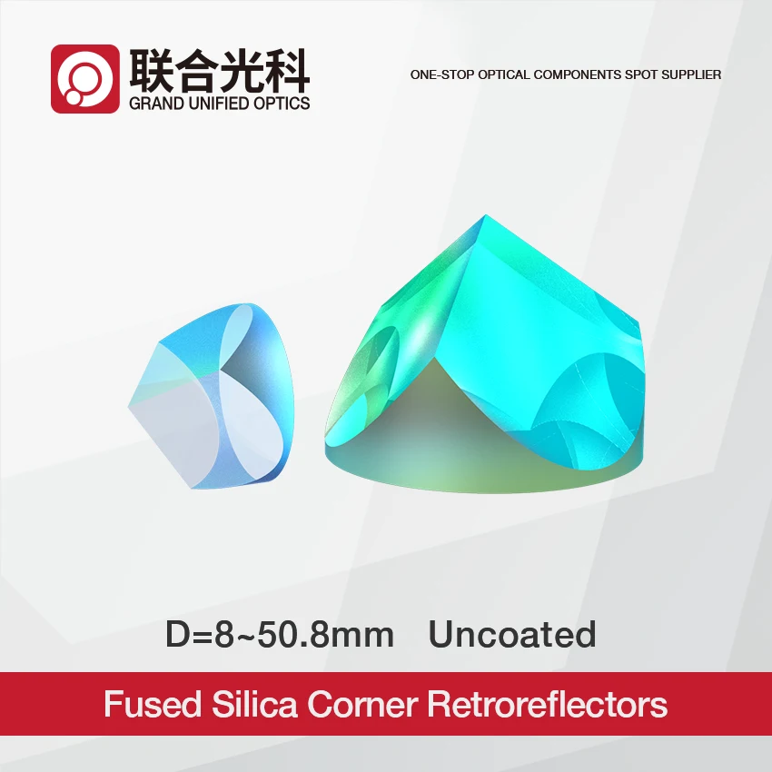 Diameter 8.0mm 12.7mm 25.4mm 38.1mm 50.8mm Fused Silica Corner Prisms Retroreflectors