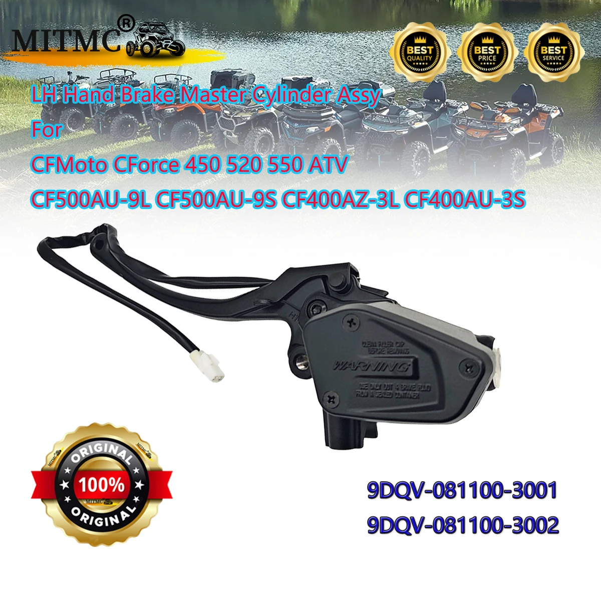 

LH Hand Brake Master Cylinder Assy For CF 450 520 550 ATV CF500AU-9L 9S CF400AZ-3L 3S 9DQV-081100-3001 9DQV-081100-3002