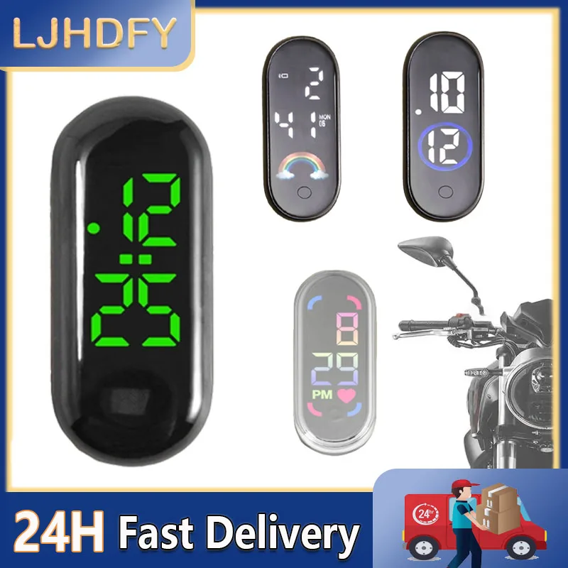 Modern Waterproof Digital Clock Insert For Motorcycle Auto Interior Projects With Responsive Touch Panel And ABS Housing